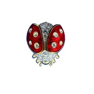 Swarovski Enamel & Crystal Small Ladybug Pin